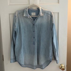American Eagle Faded Denim Pop-Over Shirt